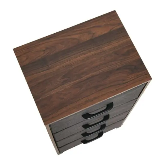 Household Essentials 33" 4-Drawer Dresser Mid Century Walnut {8}