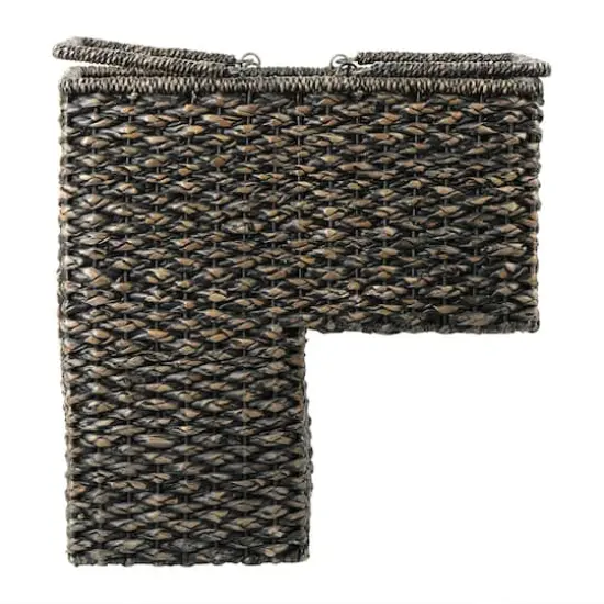 Hello Honey&reg; 16" Bangkuan & Rattan Black Stair Basket with Handle {7}