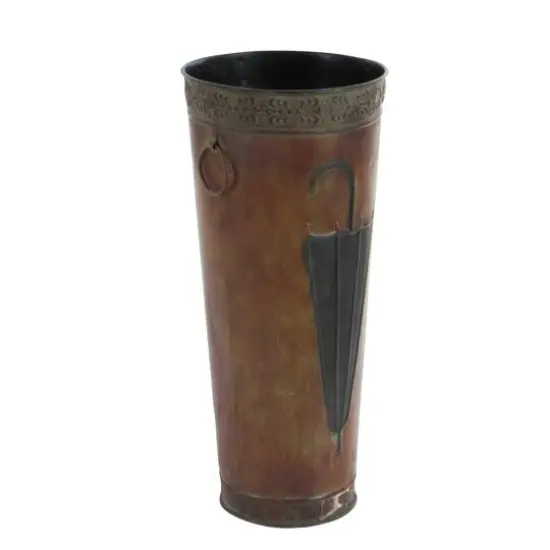 Set of 2 Brown Metal Rustic Vase, 21", 16" {6}