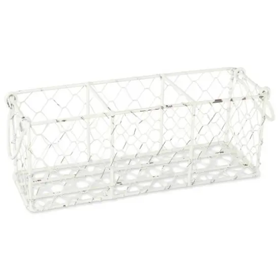 Antique White Flatware Caddy With Clear Jars {5}