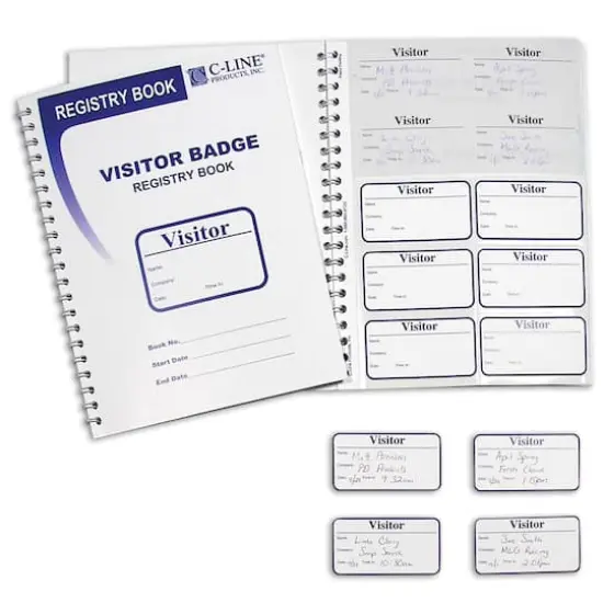 C-Line&reg; Visitor Badges with Registry Log {1}