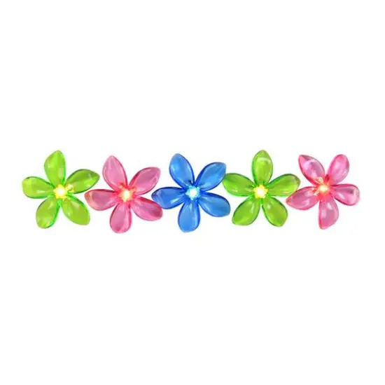 10ct. Pink, Blue & Green Flower Patio String Lights {1}
