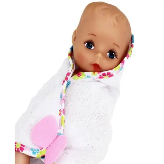 Goldberger Baby's First® Bathtime Baby Softina™ 9" Baby Doll with White Bath Blanket {3}