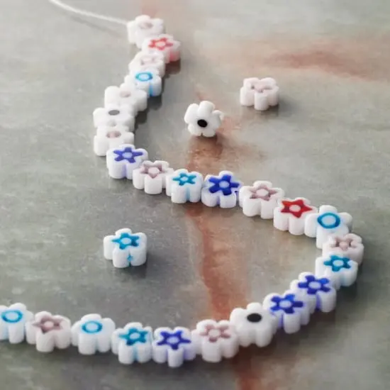 Multicolor Millefiori Glass Flower Beads, 7.5mm by Bead Landing&trade; {3}