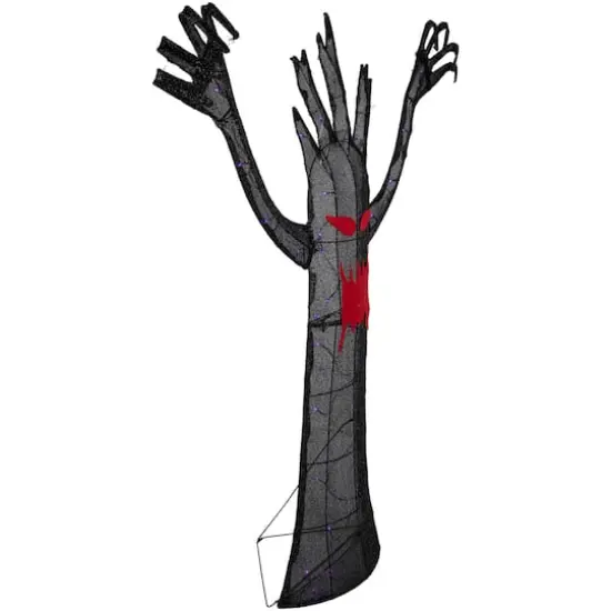 55" LED Lighted Black Terrifying Tree Outdoor Halloween Decoration {5}
