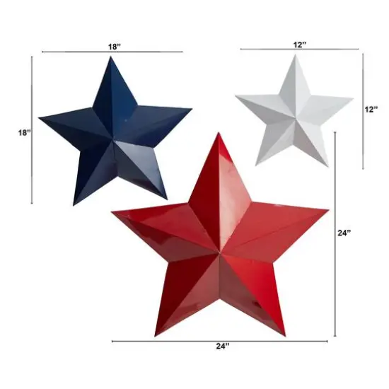 Americana Farmhouse Stars Wall D&eacute;cor Set {3}