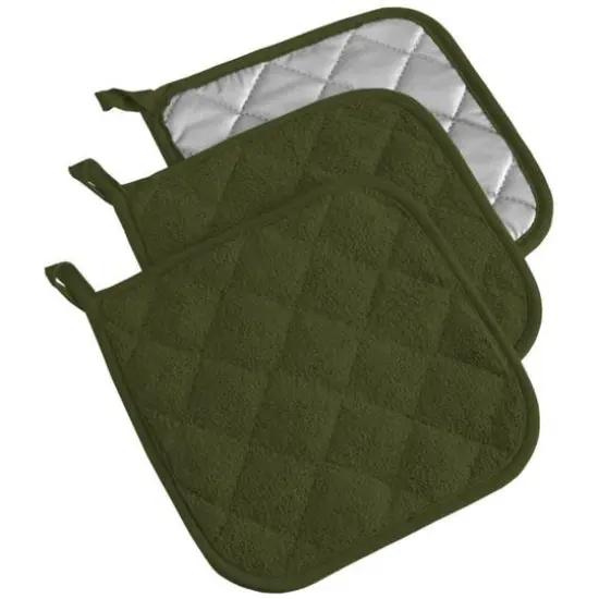 DII&reg; Terry Cloth Potholders, 3ct. Sage {1}