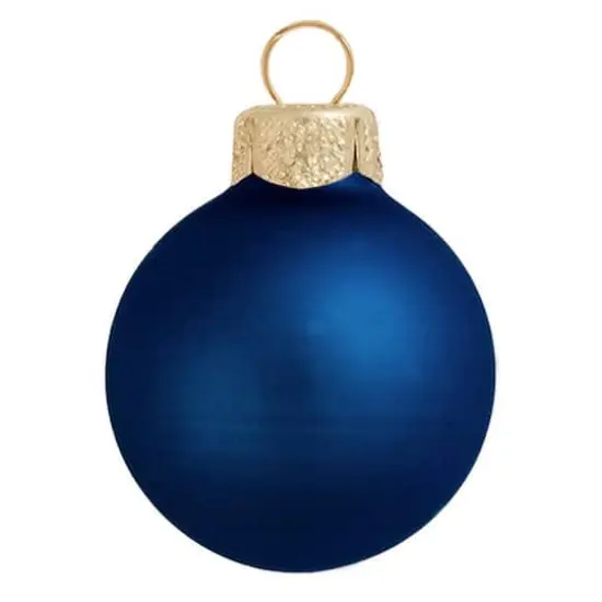 Whitehurst 40ct. 1.5" Matte Glass Christmas Ornaments Midnight Blue {1}