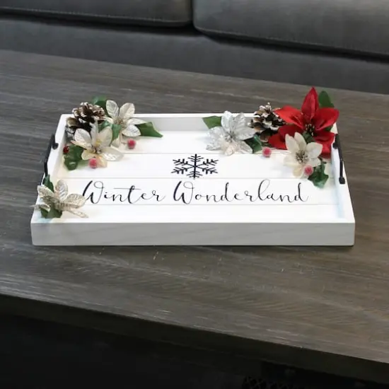 Elegant Designs&trade; 15.5" Winter Wonderland Serving Tray with Handles {7}