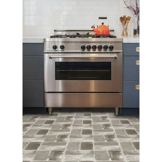 FloorPops Harvard Brick Gray Peel & Stick Floor Tiles {4}