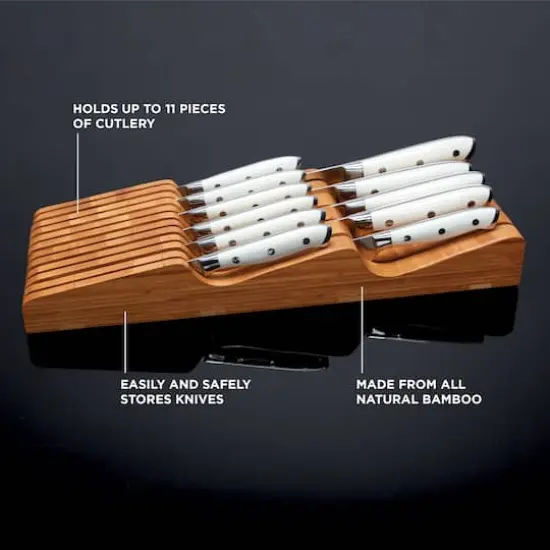 Sabatier 11-Slot Bamboo In-Drawer Knife Organizer {5}
