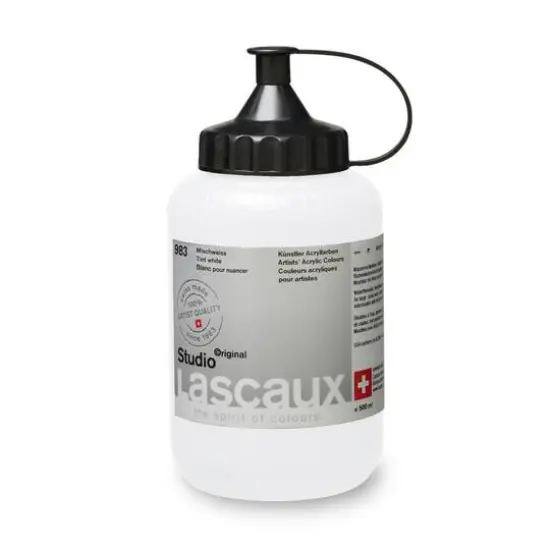 Lascaux Studio Acrylic Paint, 500mL 983 Tint White {4}