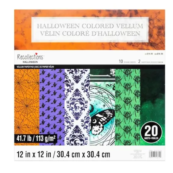 12" x 12" Halloween Colored Vellum Paper Pad by Recollections&trade;, 20 Sheets {1}