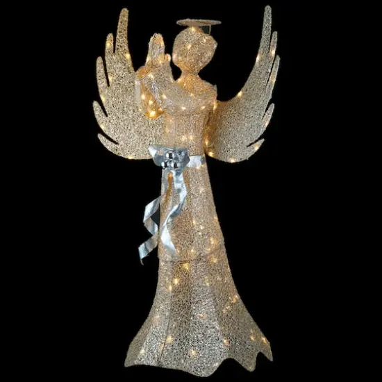 53" Pre-Lit LED Champagne Gold Praying Angel {7}