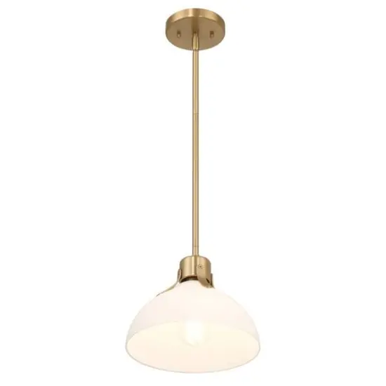 Hello Honey&reg; Delano Gold & White Industrial Metal & Etched Glass Ceiling Light {8}