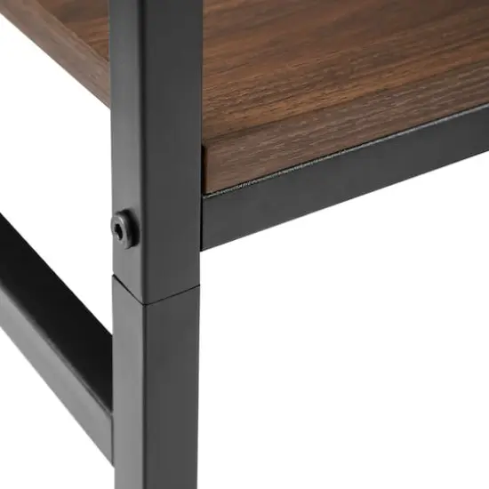 Walker Edison 56" Dark Walnut Industrial Ladder Desk with Storage {7}