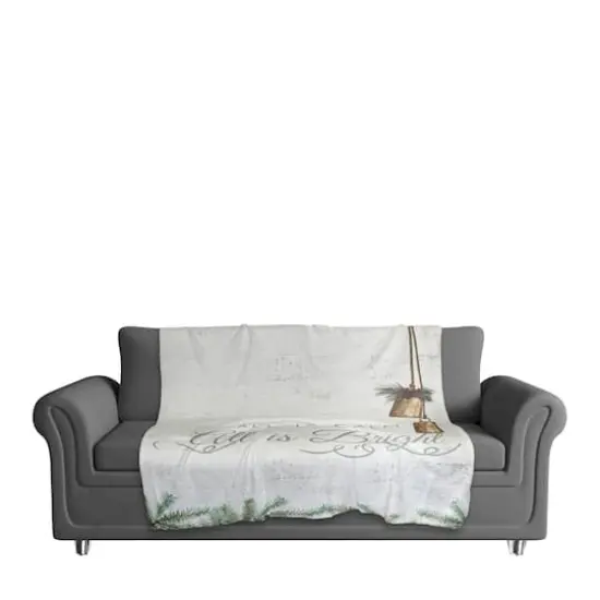 All is Calm All is Bright 50" x 60" Sherpa Fleece Blanket {4}