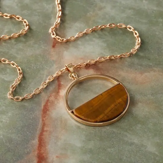 Tiger's Eye Half Circle Pendant by Bead Landing&trade; {3}