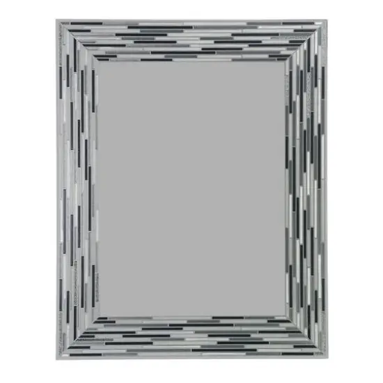 Head West Frameless Reeded Mosaic Printed Wall D&eacute;cor Mirror Charcoal {8}