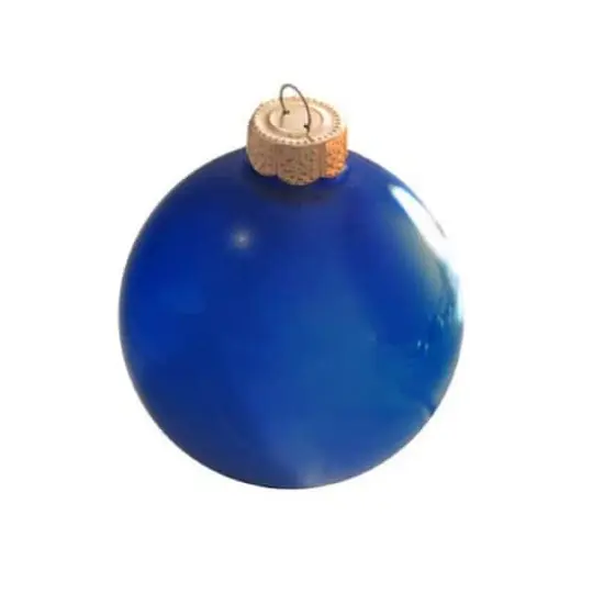 Whitehurst 6 Pack 4" Pearl Glass Ball Christmas Ornaments Blue Cobalt {1}