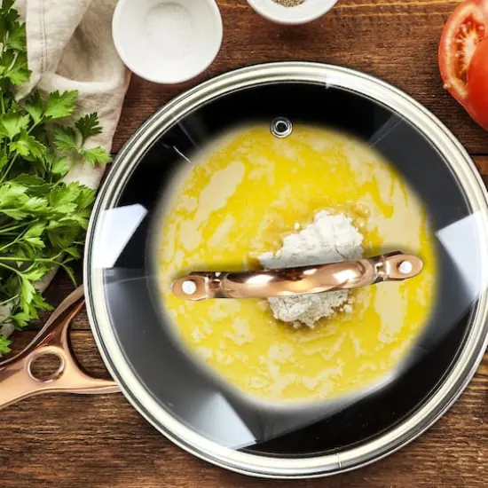 Oster Allsberg 1.7qt. Aluminum Sauce Pan With Lid Set & Bronze Handles {6}