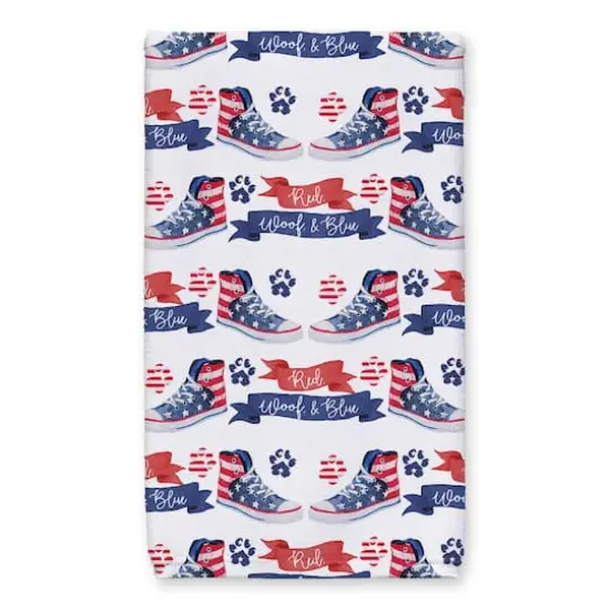 Red, Woof & Blue Pup Tea Towel Set {4}