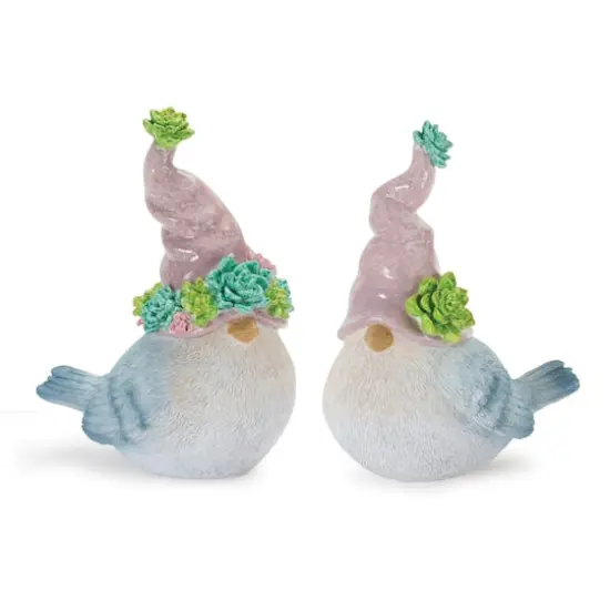 Succulent Bird Gnome Figurine Set {1}