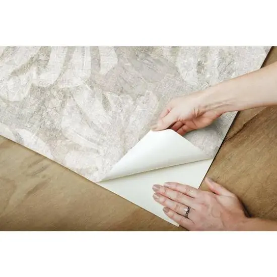RoomMates Jungle Leaf Canopy Peel & Stick Wallpaper White/Taupe {10}