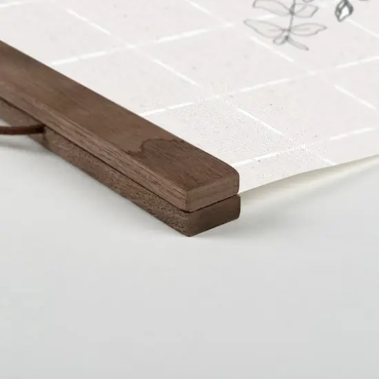 Neutral Floral Vase Teak Hanging Canvas {3}