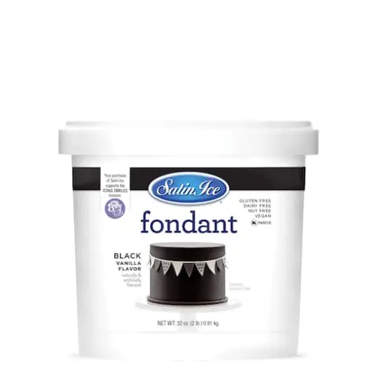 Satin Ice&trade; Professional's Choice Fondant, 2lb. Black {1}
