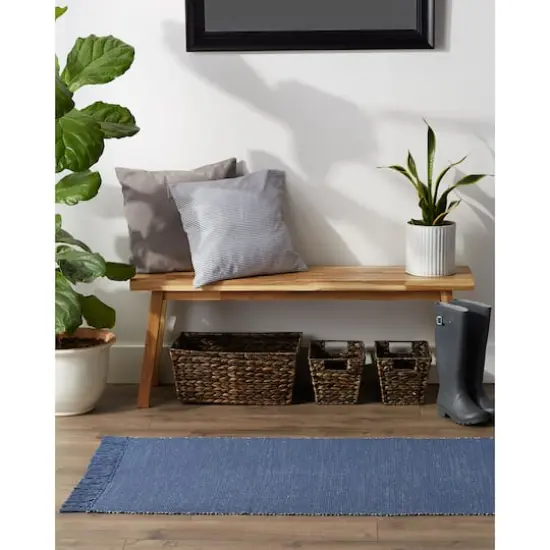 DII&reg; 2-Tone Ribbed Rug, 2.5ft. x 6ft. French Blue/Off White {5}