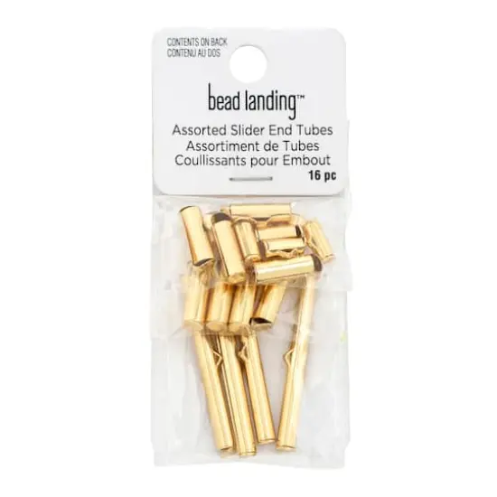Mixed Metal Slider End Tubes by Bead Landing&trade; Gold {4}
