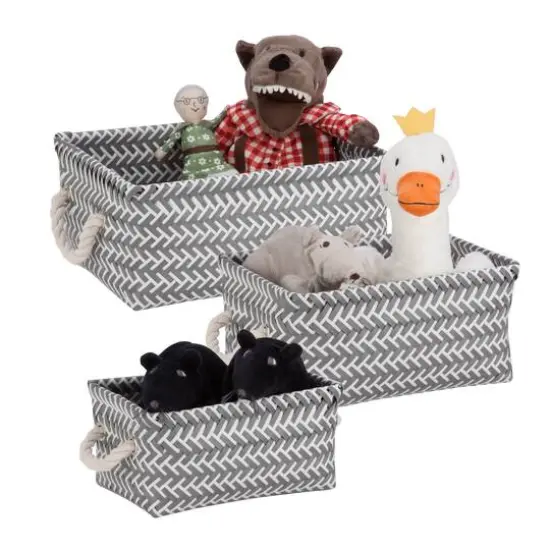 Honey Can Do Zig Zag Basket Set, 3ct. Dark Gray {1}