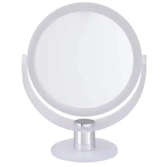 Home Details 7" Black Dual Sided 10X Magnification Rubberized Vanity Mirror Frost {5}