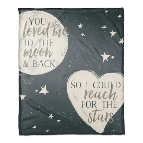 To the Moon and Back Mom Coral Fleece Blanket {1}