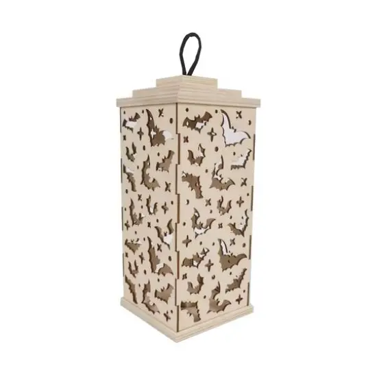 10" DIY LED Bat Wood Lantern D&eacute;cor by Make Market&reg; {4}