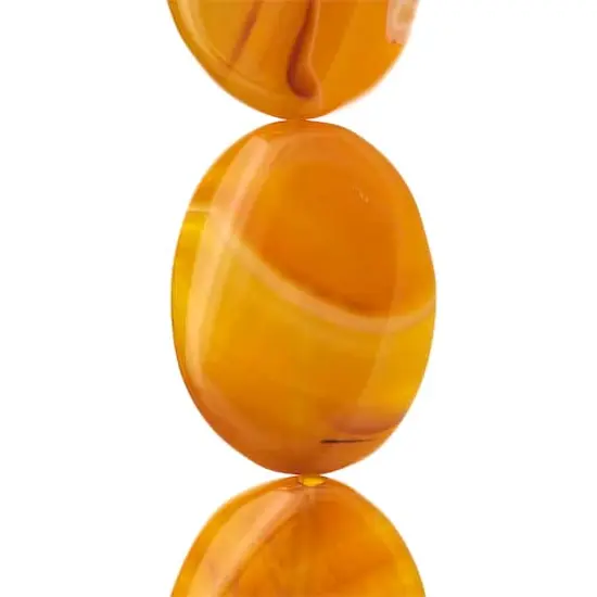 Amber Dyed Fire Agate Oval Beads, 40mm by Bead Landing&trade; {1}