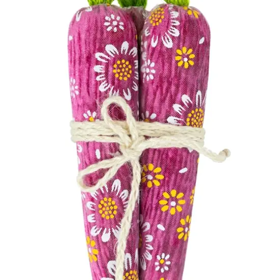 10.25" Floral Easter Carrot Decorations Set {5}