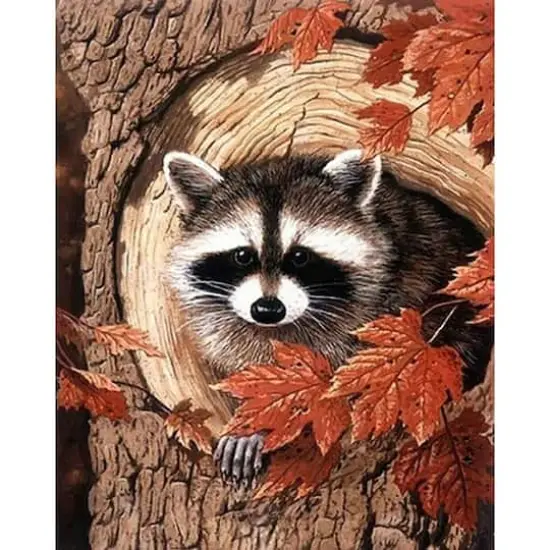 Crafting Spark Racoon in the Tree Diamond Painting Kit {3}