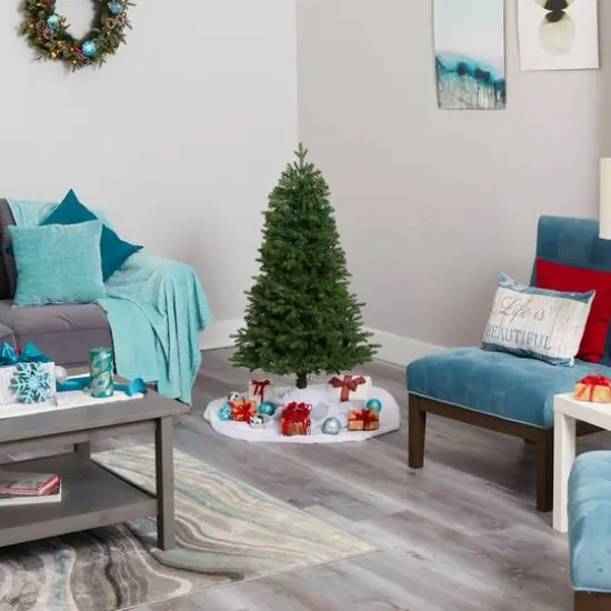 4ft. Pre-Lit Vermont Fir Artificial Christmas Tree with Clear LED Lights {8}