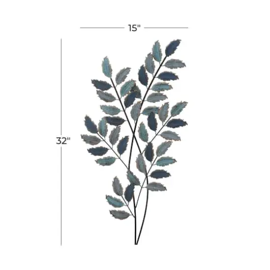 32" Blue Traditional Floral Metal Wall D&eacute;cor {7}