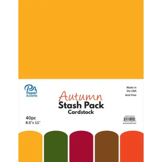 PA Paper&trade; Accents Autumn Stash Pack 8.5" x 11" Cardstock, 40 sheets {1}