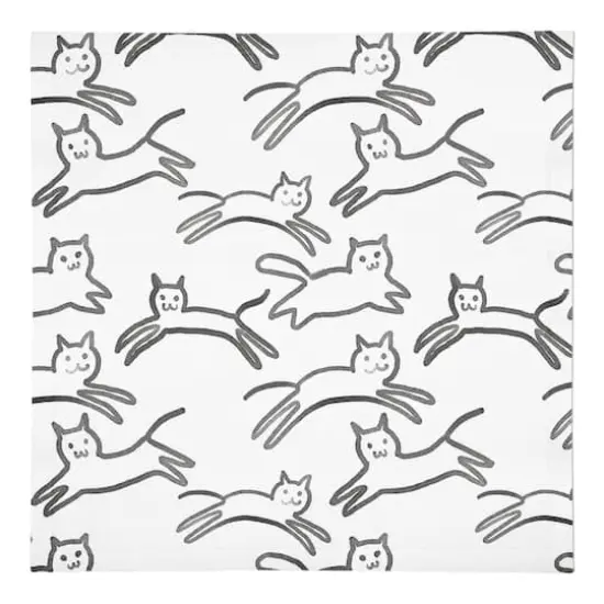 Leaping Cat Pattern I 10" x 10" Cotton Twill Napkin {1}