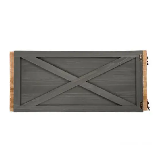 Glitzhome&reg; 26" Warm Gray Wooden Tree Collar {7}