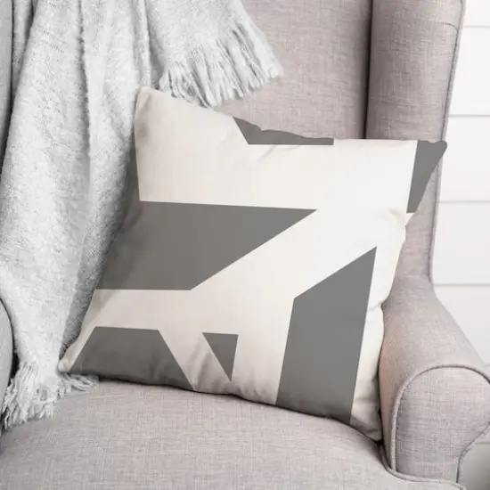 18" x 18" Geometric Blocks Versatile Throw Pillow Gray {3}