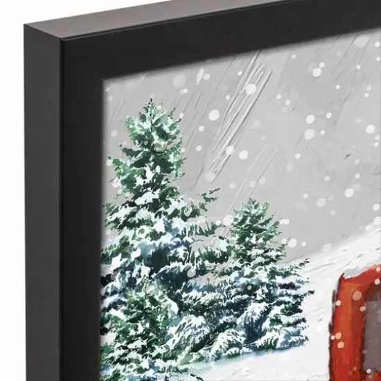 Santa Paws in Coming to Town Black Framed Canvas Wall Art {3}