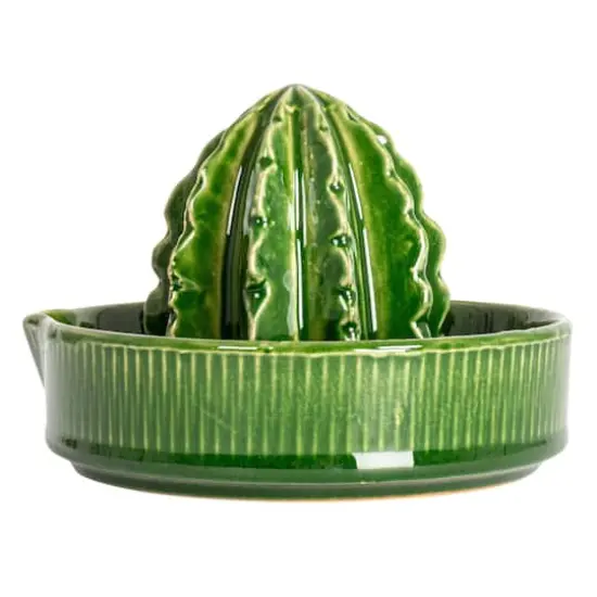 Hello Honey&reg; 4" Green Cactus-Shaped Stoneware Juicer {7}