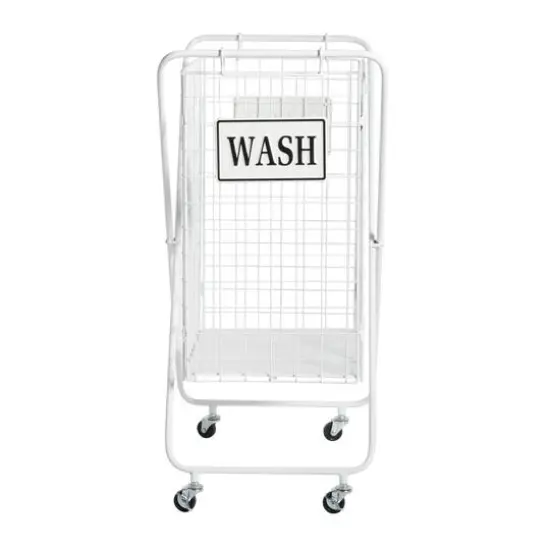 White Metal Farmhouse Storage Basket {3}