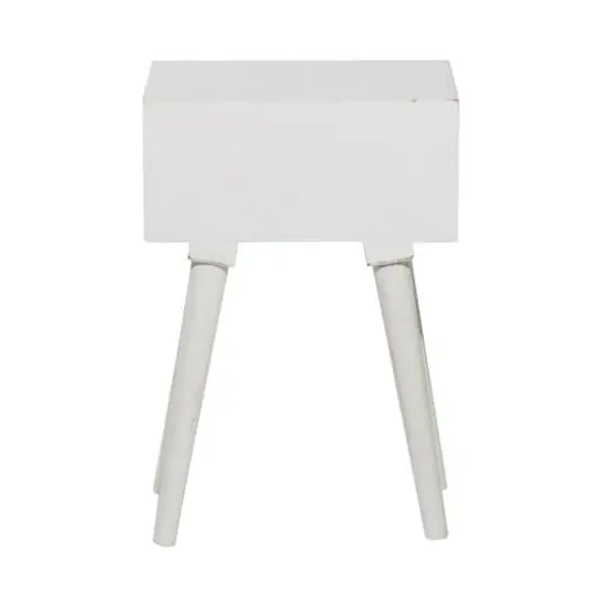 24" White Farmhouse Mango Wood Accent Table {9}