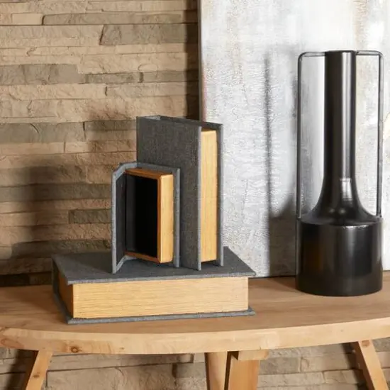 Light Gray Linen Faux Book Box Set {8}